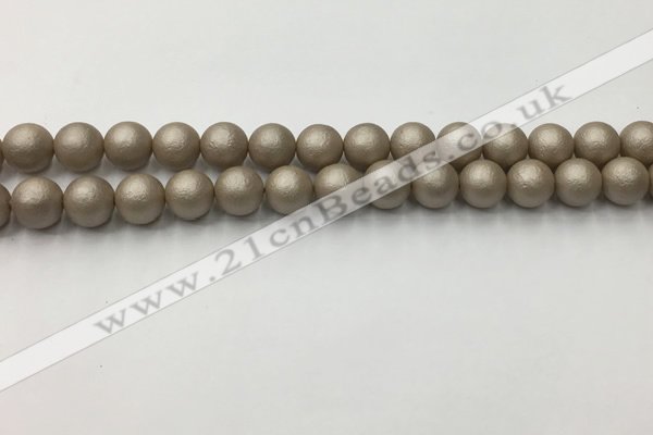 CSB2502 15.5 inches 8mm round matte wrinkled shell pearl beads