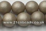 CSB2503 15.5 inches 10mm round matte wrinkled shell pearl beads