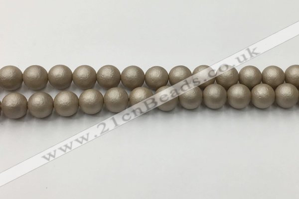 CSB2503 15.5 inches 10mm round matte wrinkled shell pearl beads