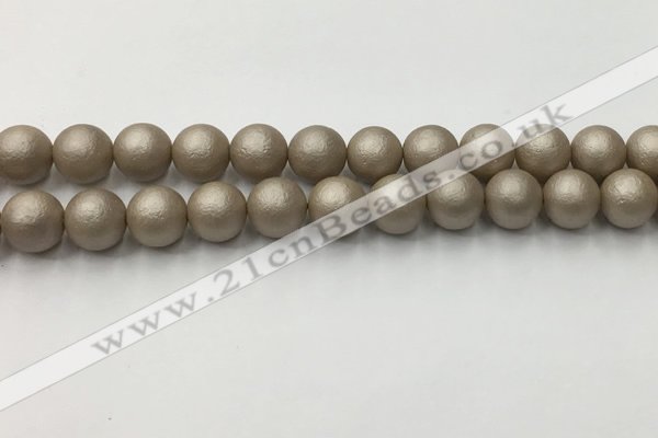 CSB2504 15.5 inches 12mm round matte wrinkled shell pearl beads