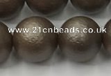 CSB2516 15.5 inches 16mm round matte wrinkled shell pearl beads