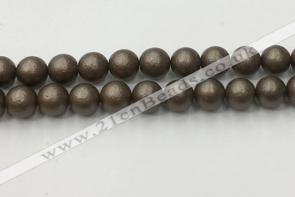 CSB2516 15.5 inches 16mm round matte wrinkled shell pearl beads