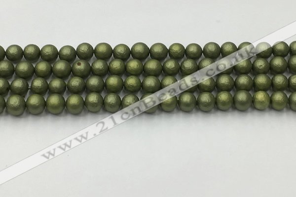 CSB2521 15.5 inches 6mm round matte wrinkled shell pearl beads