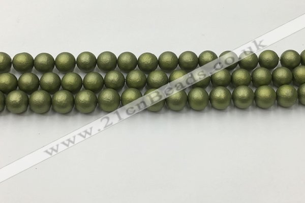 CSB2522 15.5 inches 8mm round matte wrinkled shell pearl beads