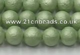 CSB2531 15.5 inches 6mm round matte wrinkled shell pearl beads