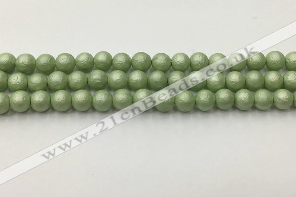 CSB2532 15.5 inches 8mm round matte wrinkled shell pearl beads