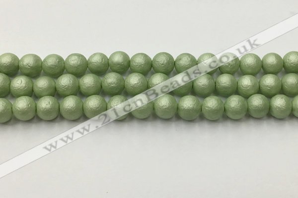 CSB2533 15.5 inches 10mm round matte wrinkled shell pearl beads