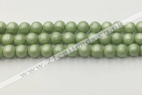 CSB2534 15.5 inches 12mm round matte wrinkled shell pearl beads