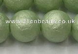 CSB2536 15.5 inches 16mm round matte wrinkled shell pearl beads