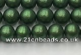 CSB2540 15.5 inches 4mm round matte wrinkled shell pearl beads