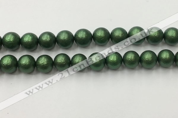 CSB2545 15.5 inches 14mm round matte wrinkled shell pearl beads