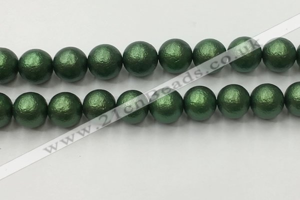 CSB2546 15.5 inches 16mm round matte wrinkled shell pearl beads