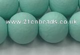 CSB2556 15.5 inches 16mm round matte wrinkled shell pearl beads