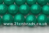 CSB2560 15.5 inches 4mm round matte wrinkled shell pearl beads