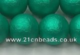 CSB2565 15.5 inches 14mm round matte wrinkled shell pearl beads