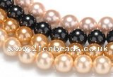 CSB27 16 inches 8mm round shell pearl beads Wholesale