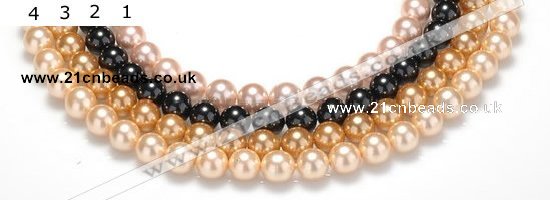 CSB27 16 inches 8mm round shell pearl beads Wholesale