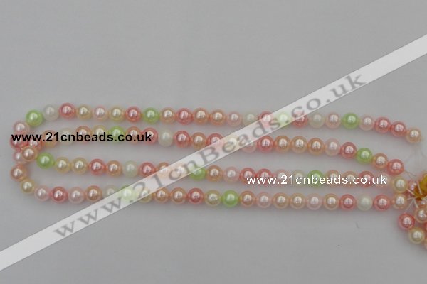 CSB301 15.5 inches 8mm round mixed color shell pearl beads