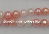 CSB302 15.5 inches 8mm round mixed color shell pearl beads