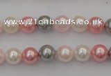 CSB303 15.5 inches 8mm round mixed color shell pearl beads