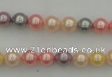 CSB304 15.5 inches 8mm round mixed color shell pearl beads