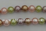 CSB306 15.5 inches 8mm round mixed color shell pearl beads