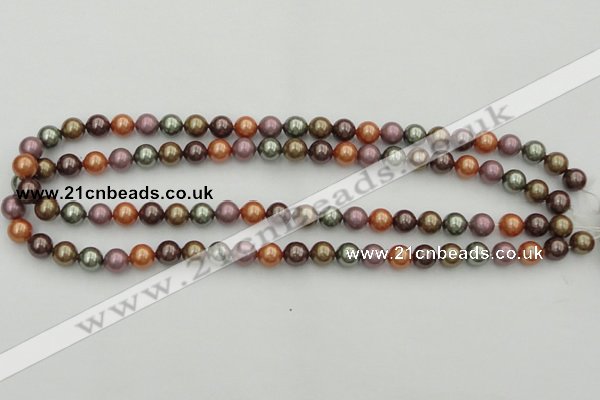 CSB312 15.5 inches 8mm round mixed color shell pearl beads