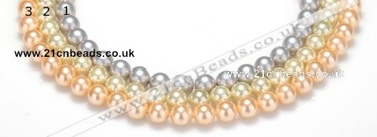 CSB32 16 inches 8mm round shell pearl beads Wholesale