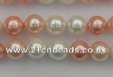 CSB321 15.5 inches 10mm round mixed color shell pearl beads