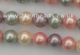 CSB324 15.5 inches 10mm round mixed color shell pearl beads