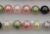 CSB325 15.5 inches 10mm round mixed color shell pearl beads