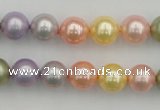 CSB330 15.5 inches 10mm round mixed color shell pearl beads