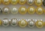 CSB334 15.5 inches 10mm round mixed color shell pearl beads