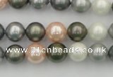 CSB338 15.5 inches 10mm round mixed color shell pearl beads