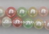 CSB352 15.5 inches 12mm round mixed color shell pearl beads