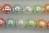 CSB353 15.5 inches 12mm round mixed color shell pearl beads