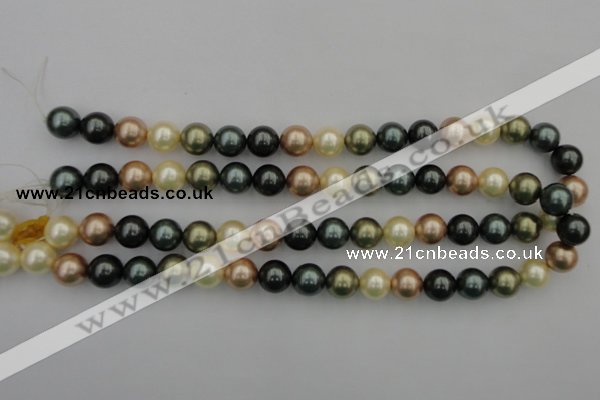 CSB361 15.5 inches 12mm round mixed color shell pearl beads