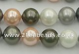 CSB363 15.5 inches 12mm round mixed color shell pearl beads