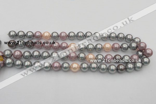 CSB365 15.5 inches 12mm round mixed color shell pearl beads