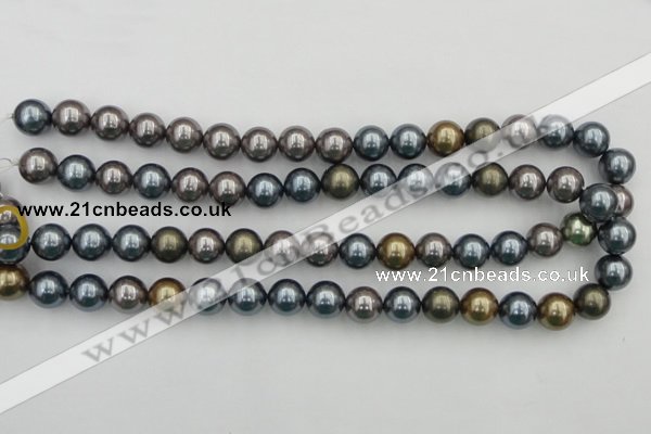 CSB366 15.5 inches 12mm round mixed color shell pearl beads