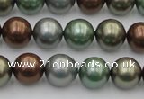 CSB367 15.5 inches 12mm round mixed color shell pearl beads