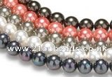 CSB37 16 inches 8mm round shell pearl beads Wholesale