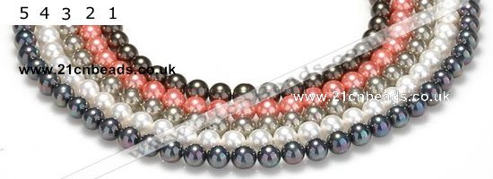 CSB37 16 inches 8mm round shell pearl beads Wholesale