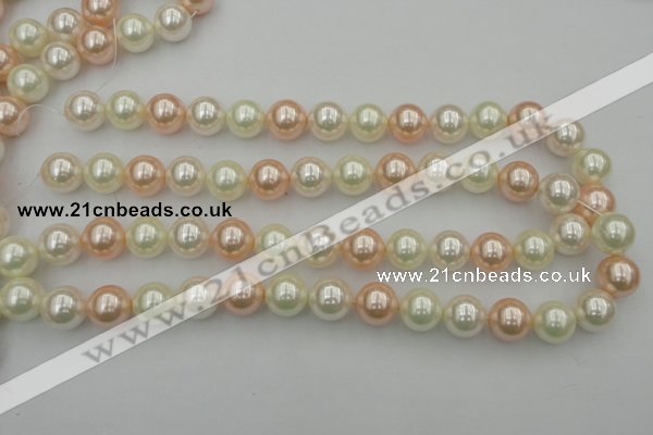 CSB370 15.5 inches 14mm round mixed color shell pearl beads