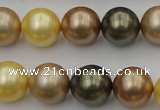 CSB375 15.5 inches 14mm round mixed color shell pearl beads