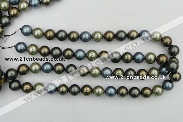 CSB384 15.5 inches 14mm round mixed color shell pearl beads