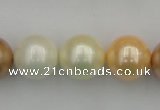 CSB392 15.5 inches 16mm round mixed color shell pearl beads