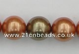 CSB397 15.5 inches 16mm round mixed color shell pearl beads