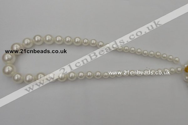 CSB400 15.5 inches 8mm - 16mm round shell pearl beads