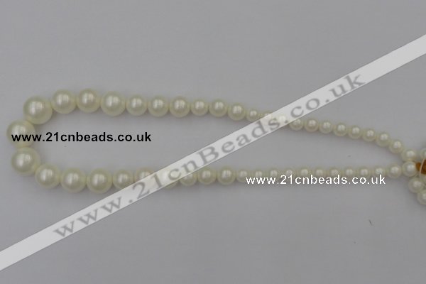 CSB401 15.5 inches 8mm - 16mm round shell pearl beads